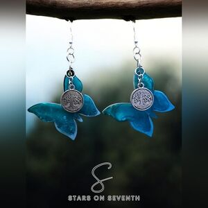 Handmade Soul's Journey Tree of Life Butterfly Earrings